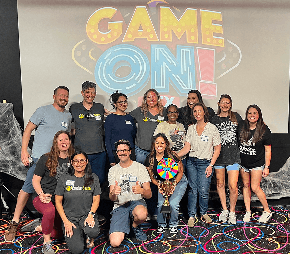 Team members gathered for a company social event.