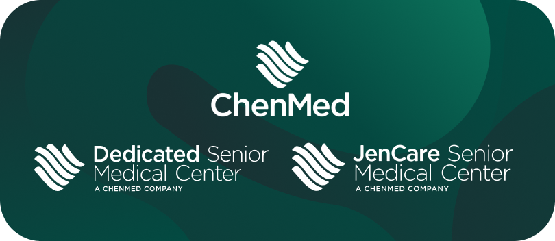 ChenMed, Dedicated Senior Medical Center, and JenCare Senior Medical Center logos.
