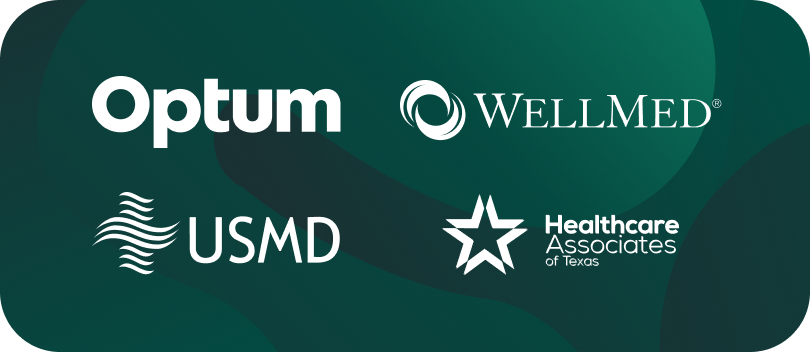 Optum, WellMed, USMD and Healthcare Associates of Texas logos